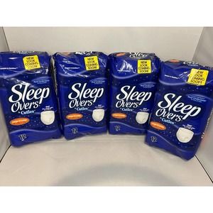Sleep Overs By Cuties 4 Packs of 12 Pull Up Underwear Large/X Large 60-125 Lbs!